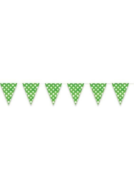 Flag Banner With White Polka Dots Decorations, 12 ft.