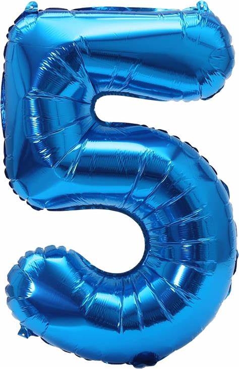 32 Inch Blue Number Foil Balloons