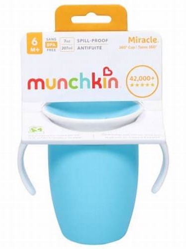 Munchkin Miracle 360° Cup Trainer Cup for 6m+ - 7oz 207ml (3 colors available)