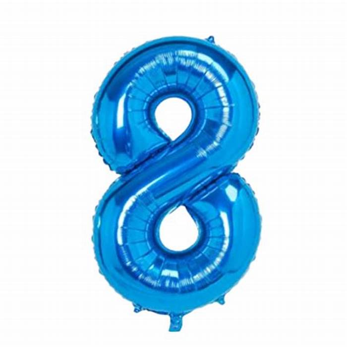 32 Inch Blue Number Foil Balloons