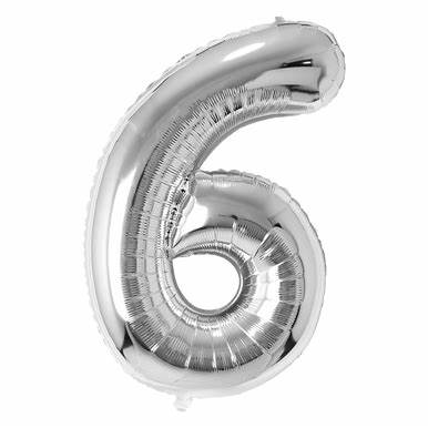 32 Inch Silver Number Foil Balloons