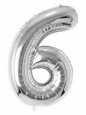 32 Inch Silver Number Foil Balloons
