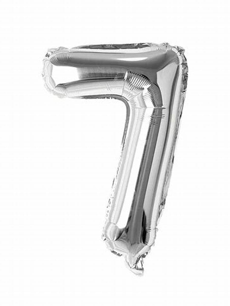 32 Inch Silver Number Foil Balloons