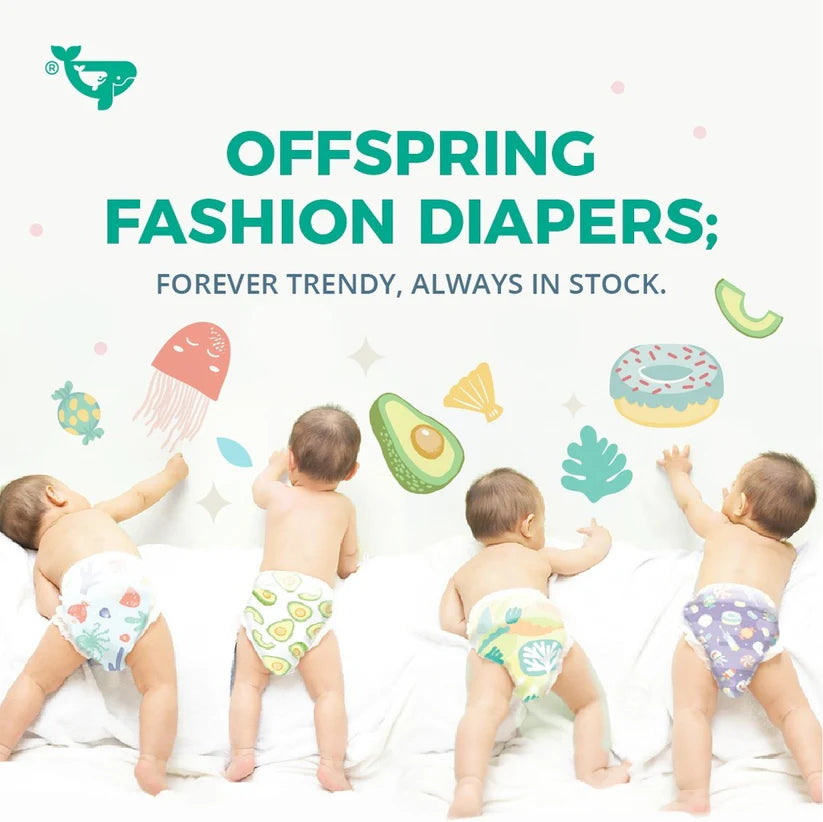Offspring Newborn Size Fashion Diapers (Tapes): 56pcs 0-4kg (2 styles available)
