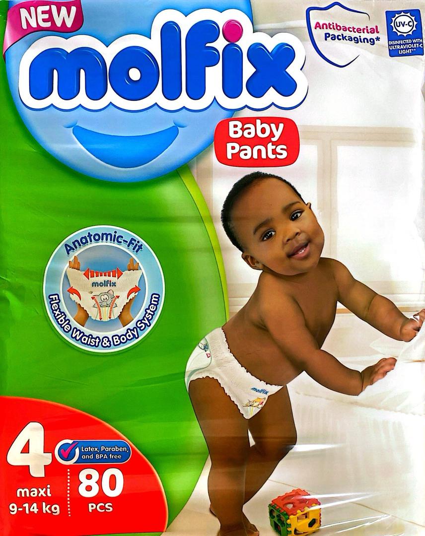 Molfix Baby Nappy Pants Maxi Size 4 9-14kg (80 pack)