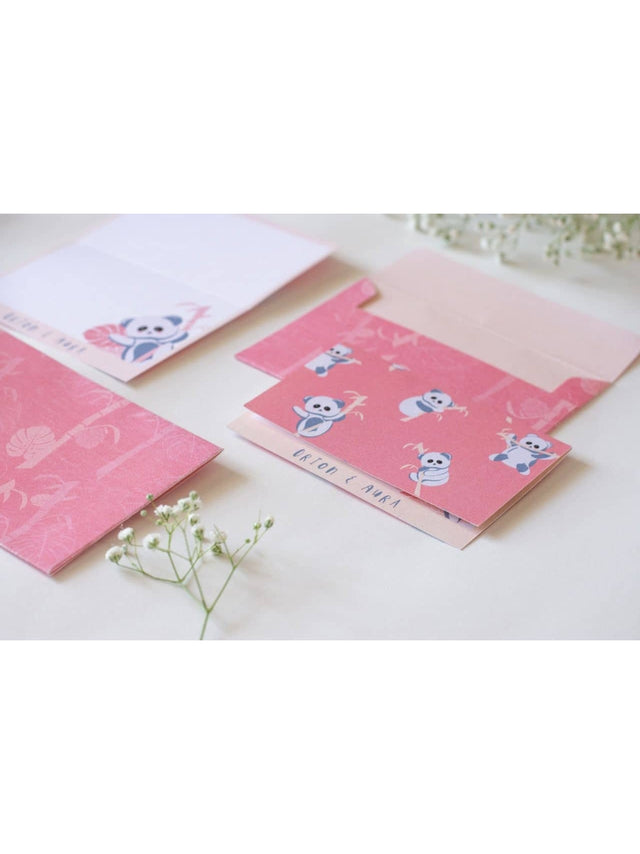 Foldable Gift Cards with Envelopes - K for Koala (Bright Pink - Pack of 10)