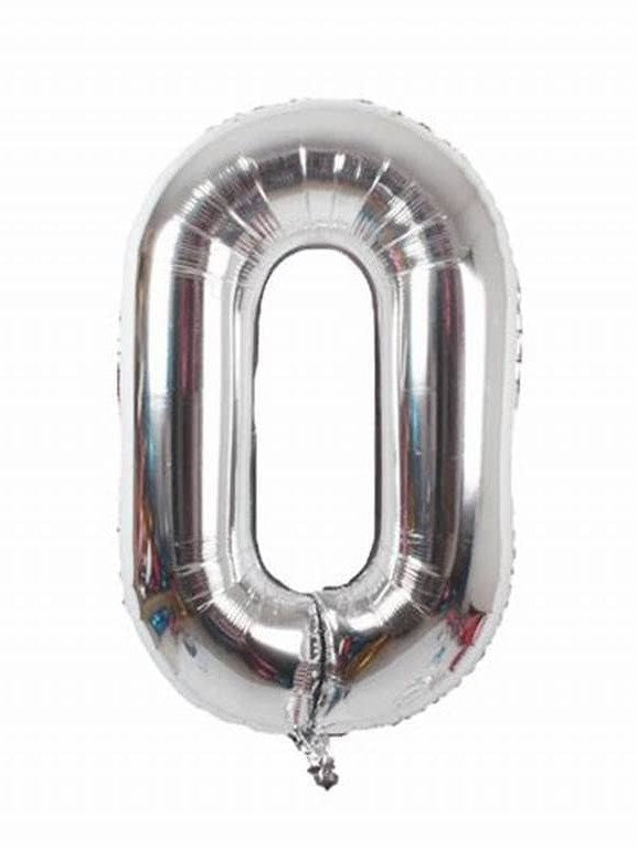 32 Inch Silver Number Foil Balloons