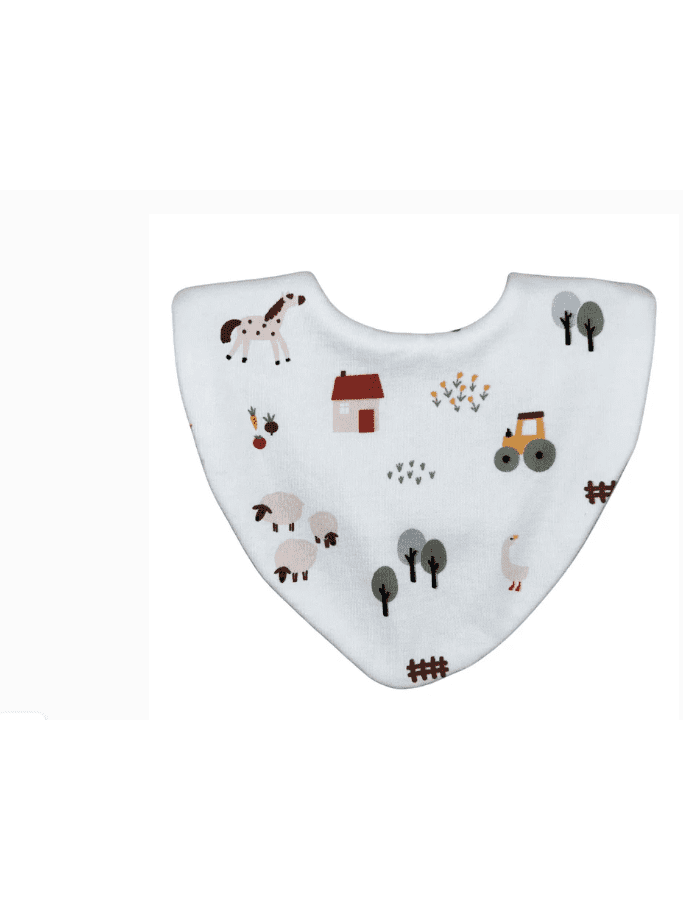 Bibbiyboo Waterproof Dribble Bib - On the farm