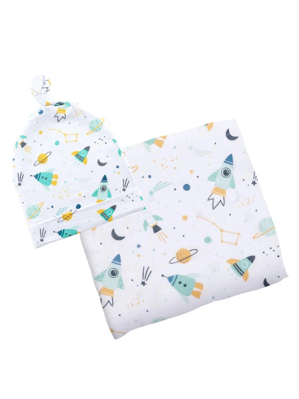 Stephen Joseph Bamboo Blankets & Beanies (Available in 5 different designs)