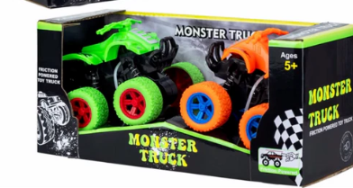 Friction Powered ATV Monster Truck Set - 2 Pieces (available in 2 colors)