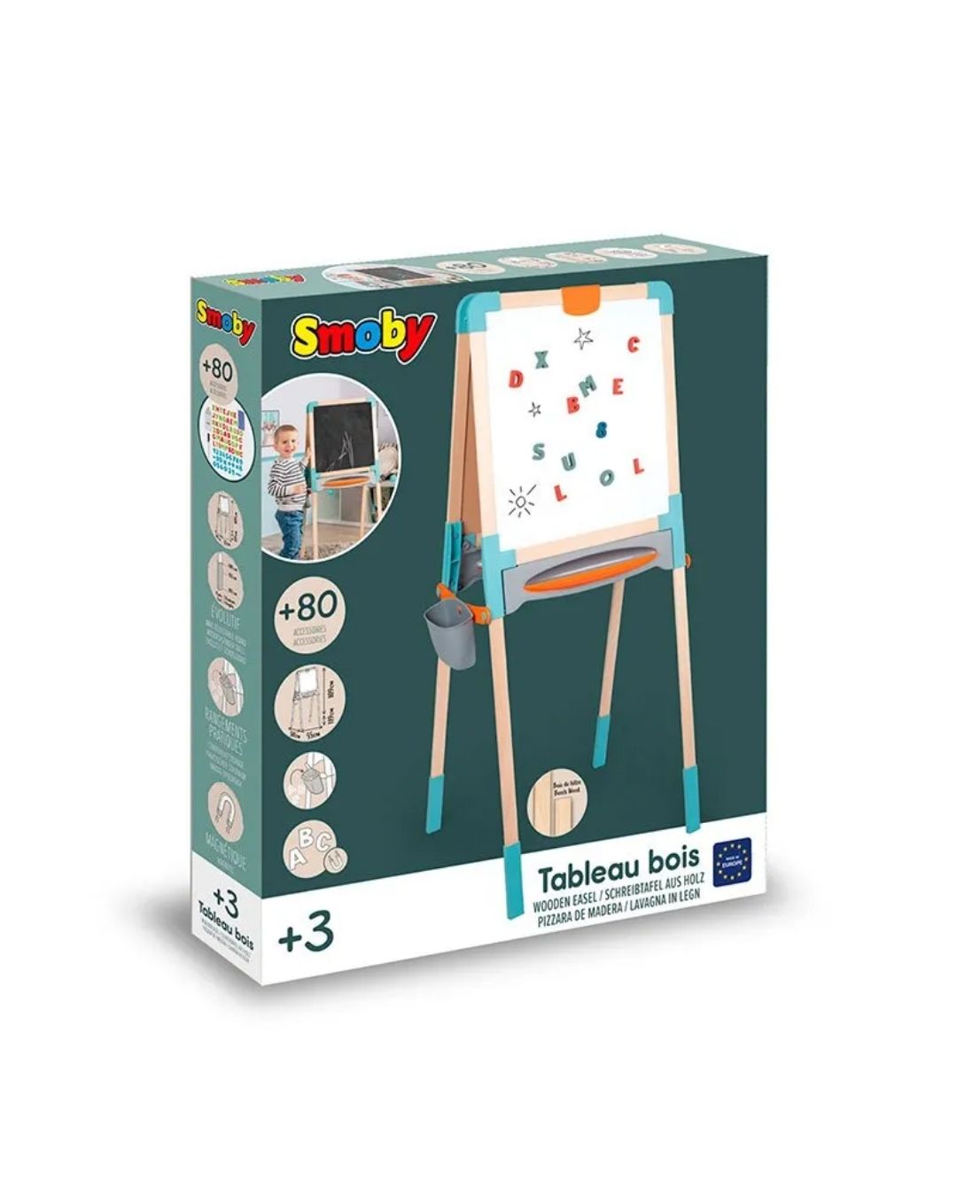 Smoby Wooden Easel , Age 3+