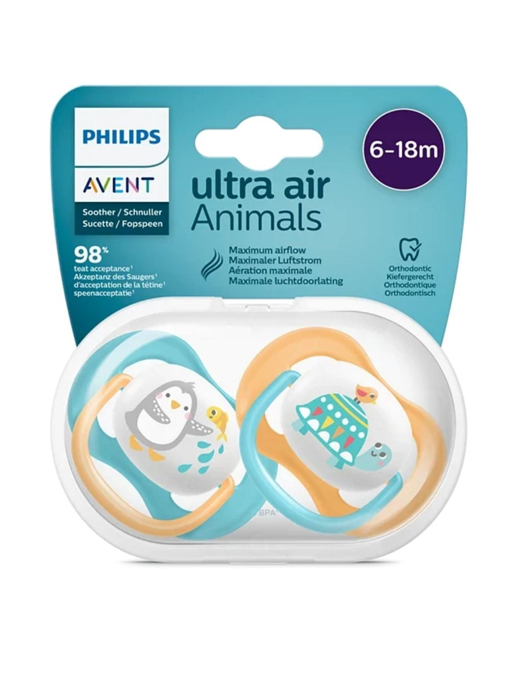 Philips Avent Ultra Air Animals Soother 6-18m