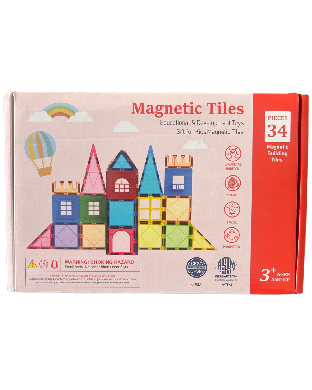 Magnetic Building Tiles – 34 Pieces, Age 3+