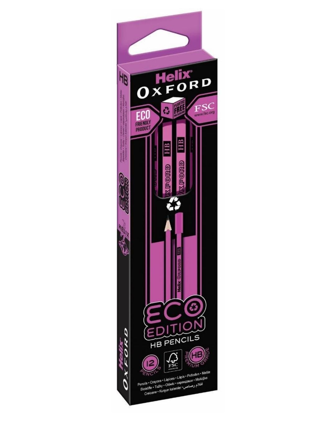 Oxford Helix Eco Pack of 12 Pencils - Pink