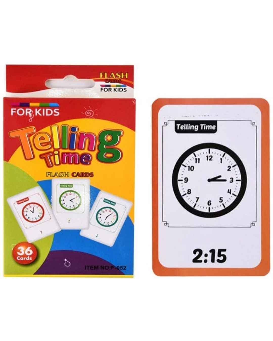 Kids Learning Flash Cards - 36pcs, (3 Variants Available:Profession/Shape/Telling Time)
