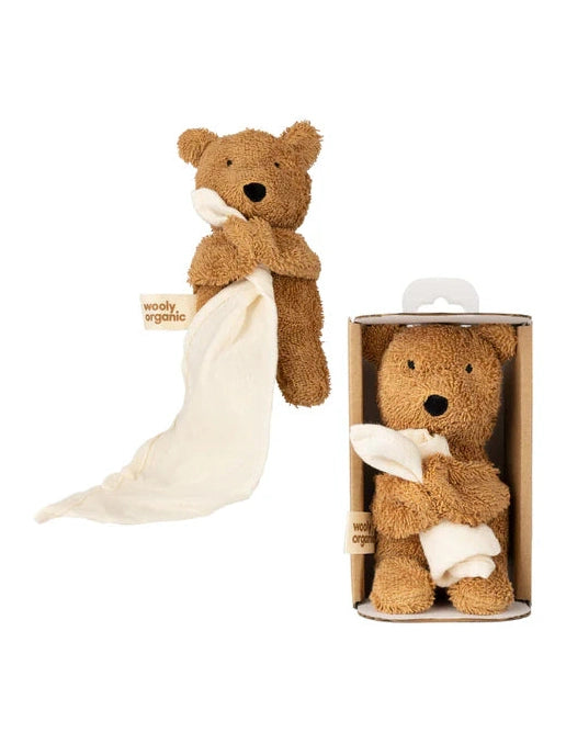 Wooly Organic Muslin Comforter with Soft Toy – Teddy