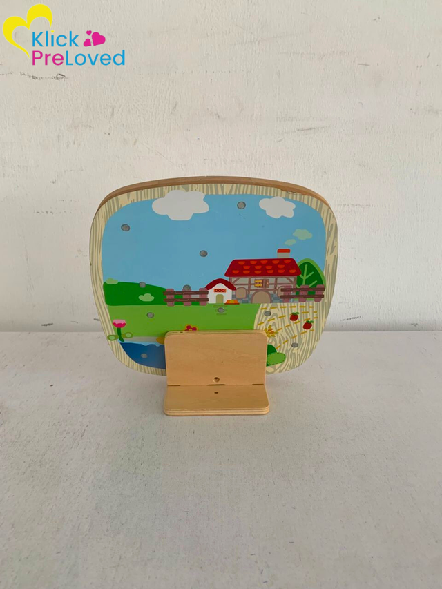 Preloved Wooden Block Toy Clock (Gently Used)