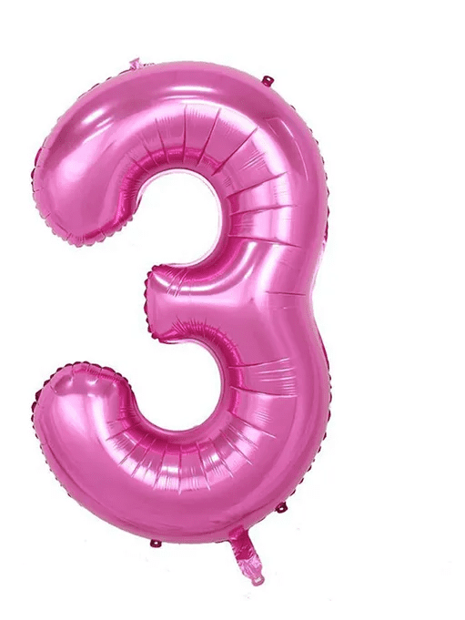 32 Inch Pink Number Foil Balloons