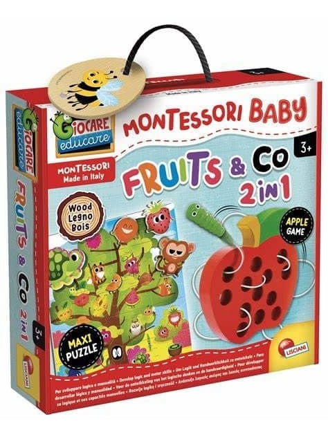 Montessori Baby Wood Fruits & Co- 2 in 1