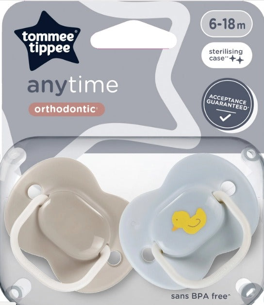 Tommee Tippee 6-18months Anytime Orthodontic Dummies 2 Pack Assortment