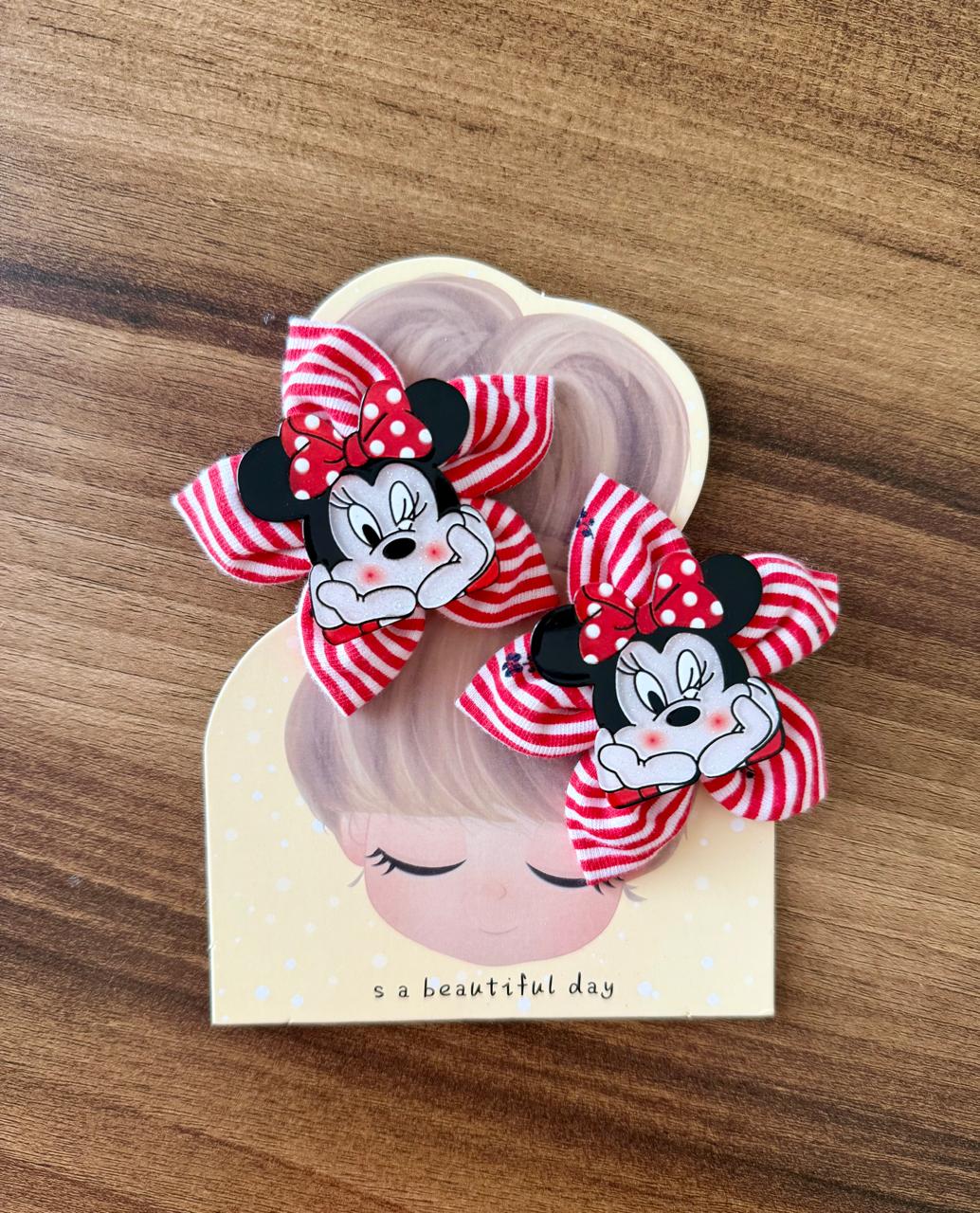 Bantyk Stripy Minnie Mouse Hair Clip