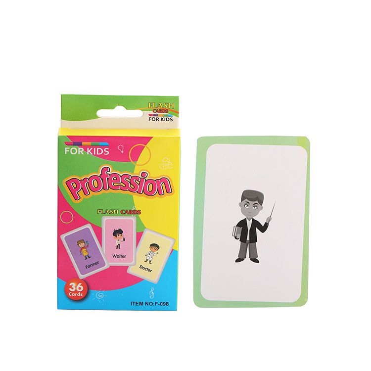 Kids Learning Flash Cards - 36pcs, (3 Variants Available:Profession/Shape/Telling Time)