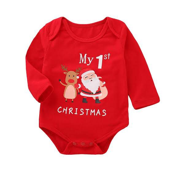My First Christmas Baby Shortsleeve Romper