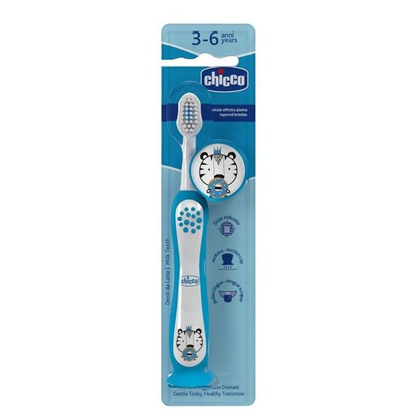 Chicco Baby Toothbrush with Cover Ages 3-6 years (2 colors available)