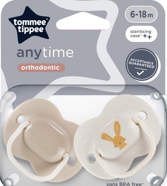 Tommee Tippee 6-18months Anytime Orthodontic Dummies 2 Pack Assortment