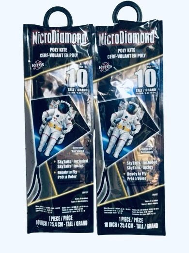 MicroDiamond Nylon Kite 10-Inch-Tall with Handle Line and QuikClip