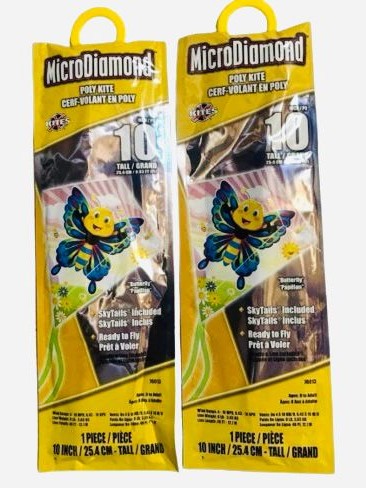 MicroDiamond Nylon Kite 10-Inch-Tall with Handle Line and QuikClip