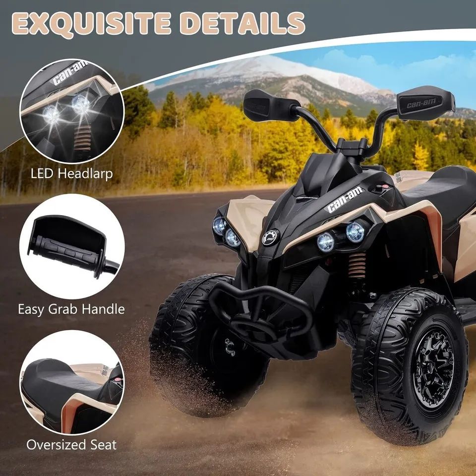 Can Am Renegade ATV Ride-On Quad Bike 12V - Khaki