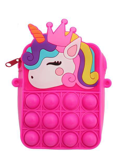 Unicorn Mini Coin Sling Purse for Girls (Fuchsia Pink)