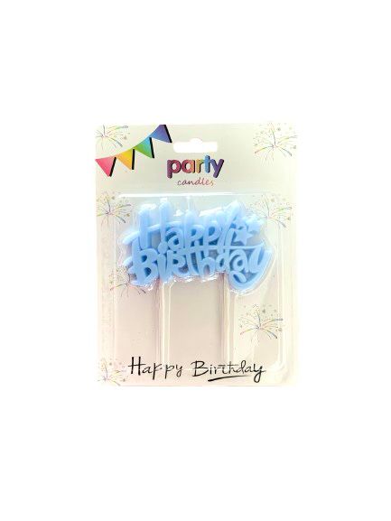 Happy Birthday Party Candles (Available in 3 different colors)