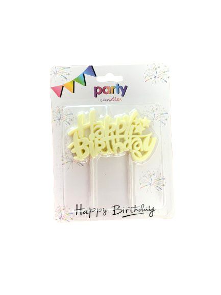 Happy Birthday Party Candles (Available in 3 different colors)
