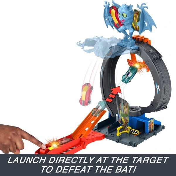 Hot Wheels City Let's Race Bat Loop Attack Playset