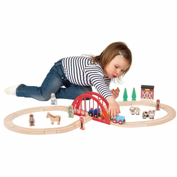 Squirrel Play Wooden Figure 8 Train Track 35 Piece Set
