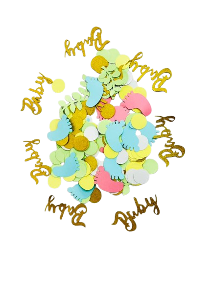 Baby Shower Confetti and Footprint for Gender Reveal