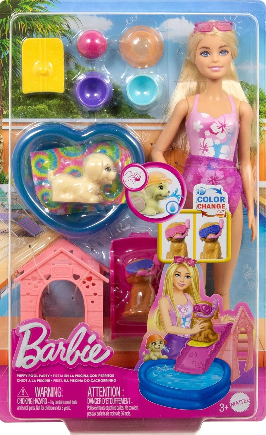 Barbie Puppy Pool Party Toy Playset