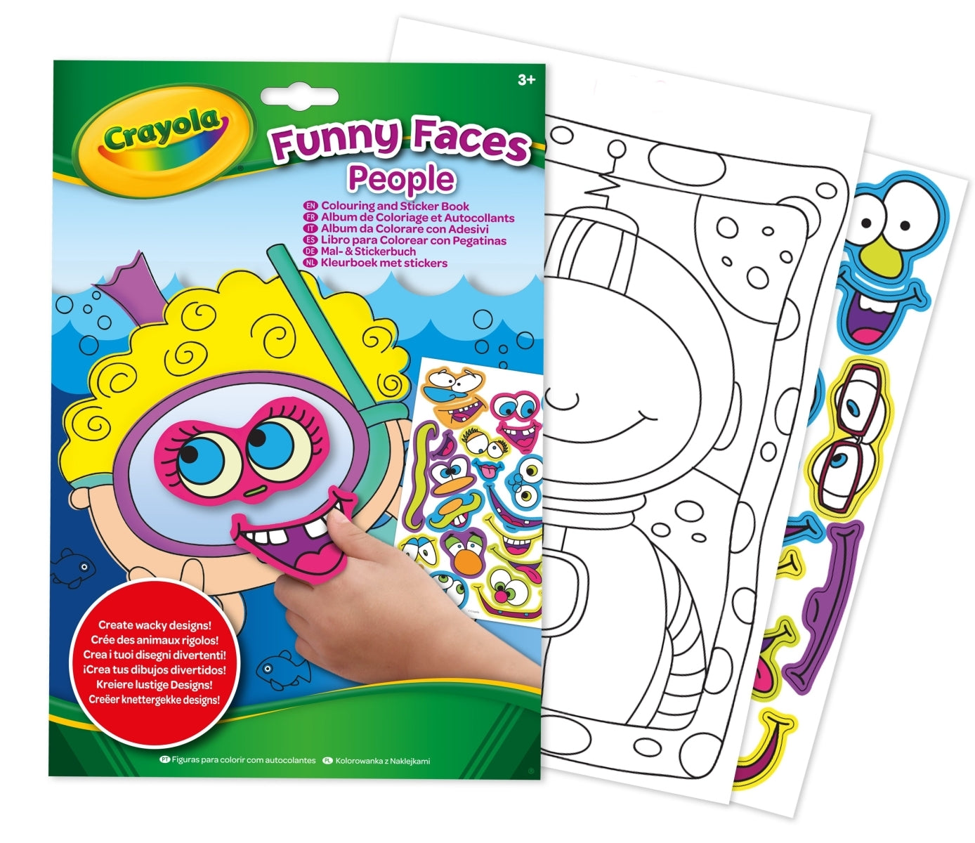 Crayola Funny Faces People, Funny Faces Animals Colouring and Sticker Book