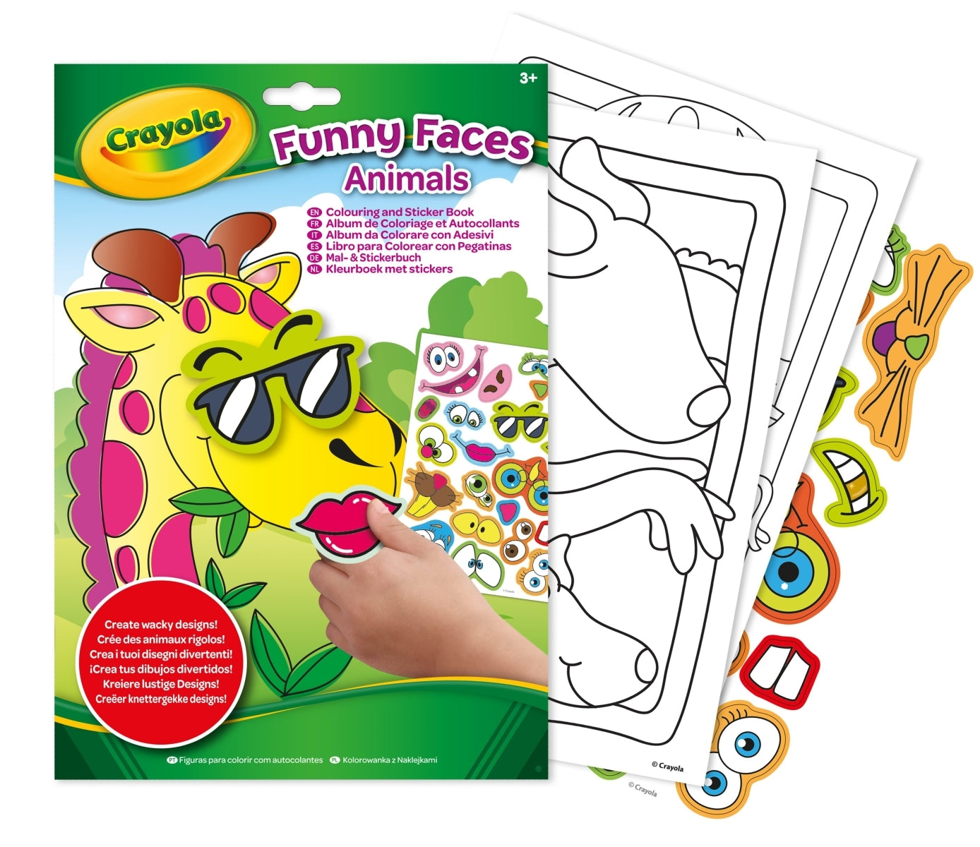 Crayola Funny Faces People, Funny Faces Animals Colouring and Sticker Book