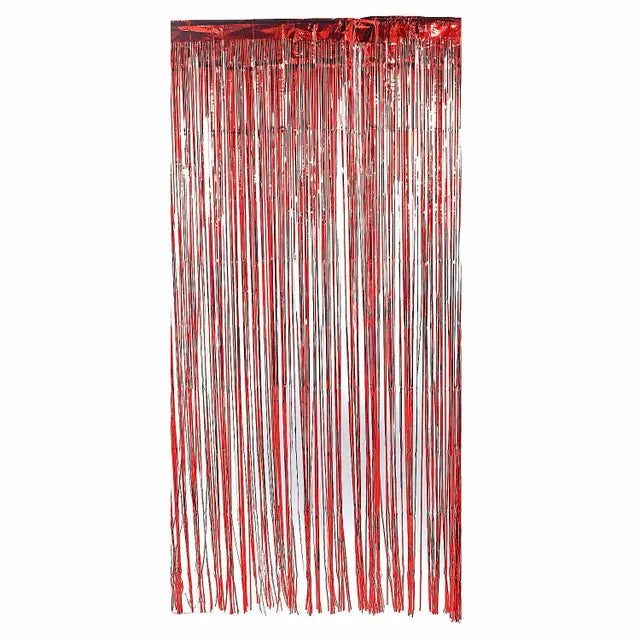 Party Supply Metallic Foil Fringe Curtain Decorations