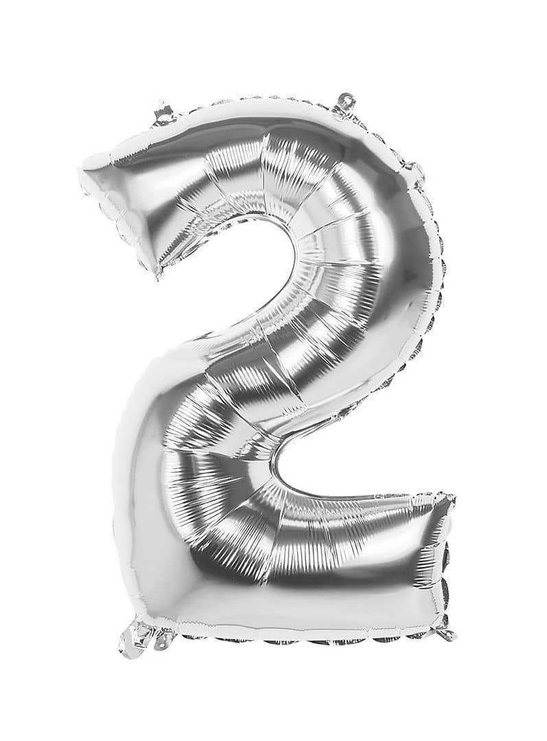 32 Inch Silver Number Foil Balloons