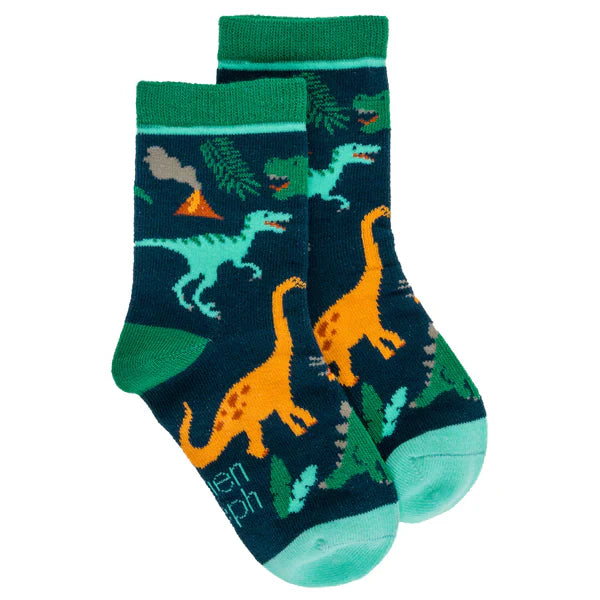 Stephen Joseph Non Slip Toddler Socks - Dino (3 sizes available)