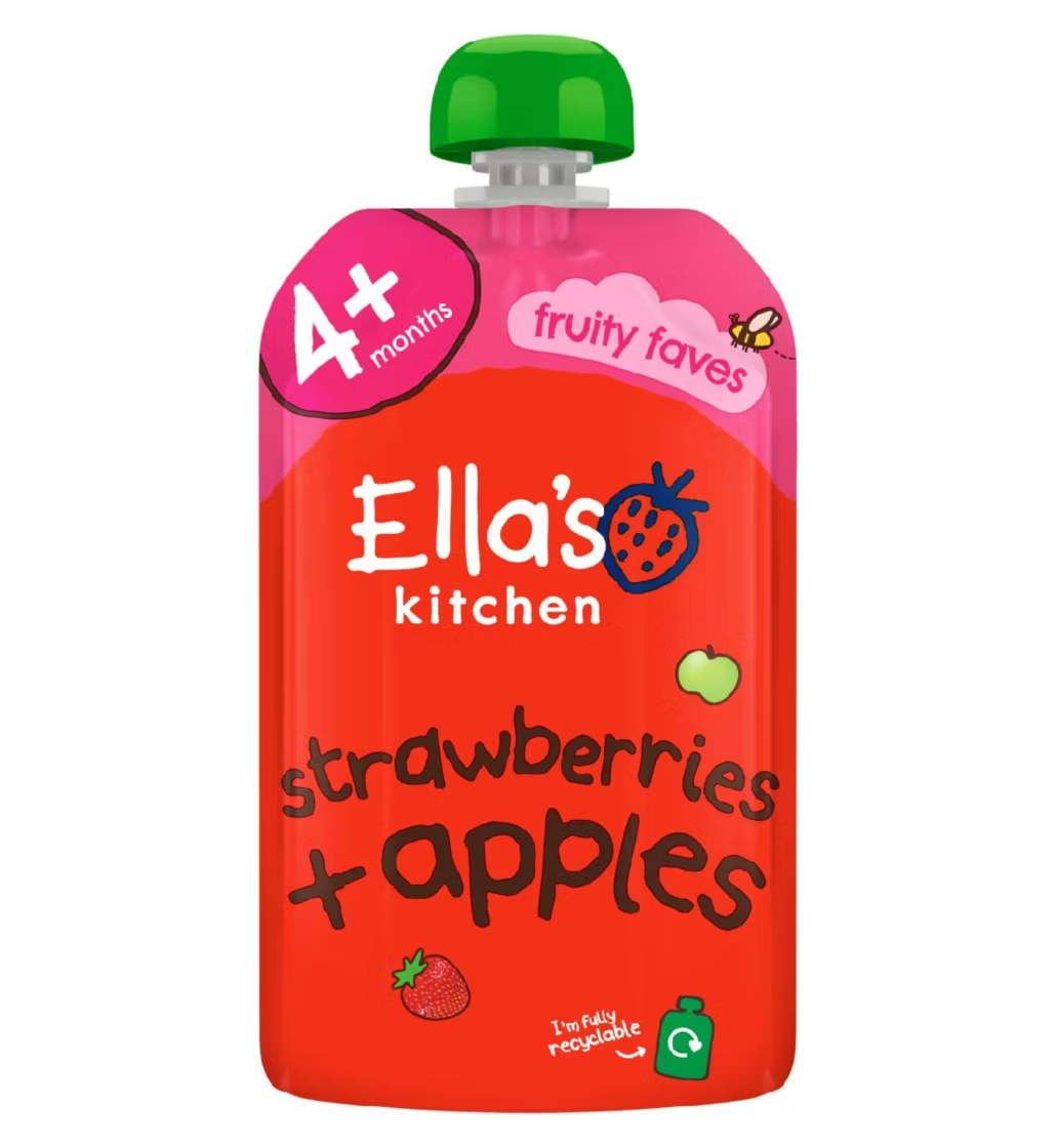 Ella's Kitchen Organic Strawberries and Apples Baby Food Pouch 4+ Months 120g