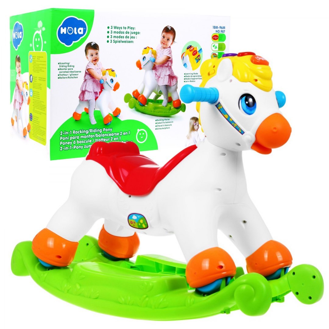 2-in-1 Rocking/Riding Pony with Music and Light - Age 18m+