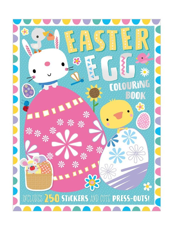 Easter Egg Colouring Book - includes 250 Stickers and Cute Press-Outs! (Paperback)