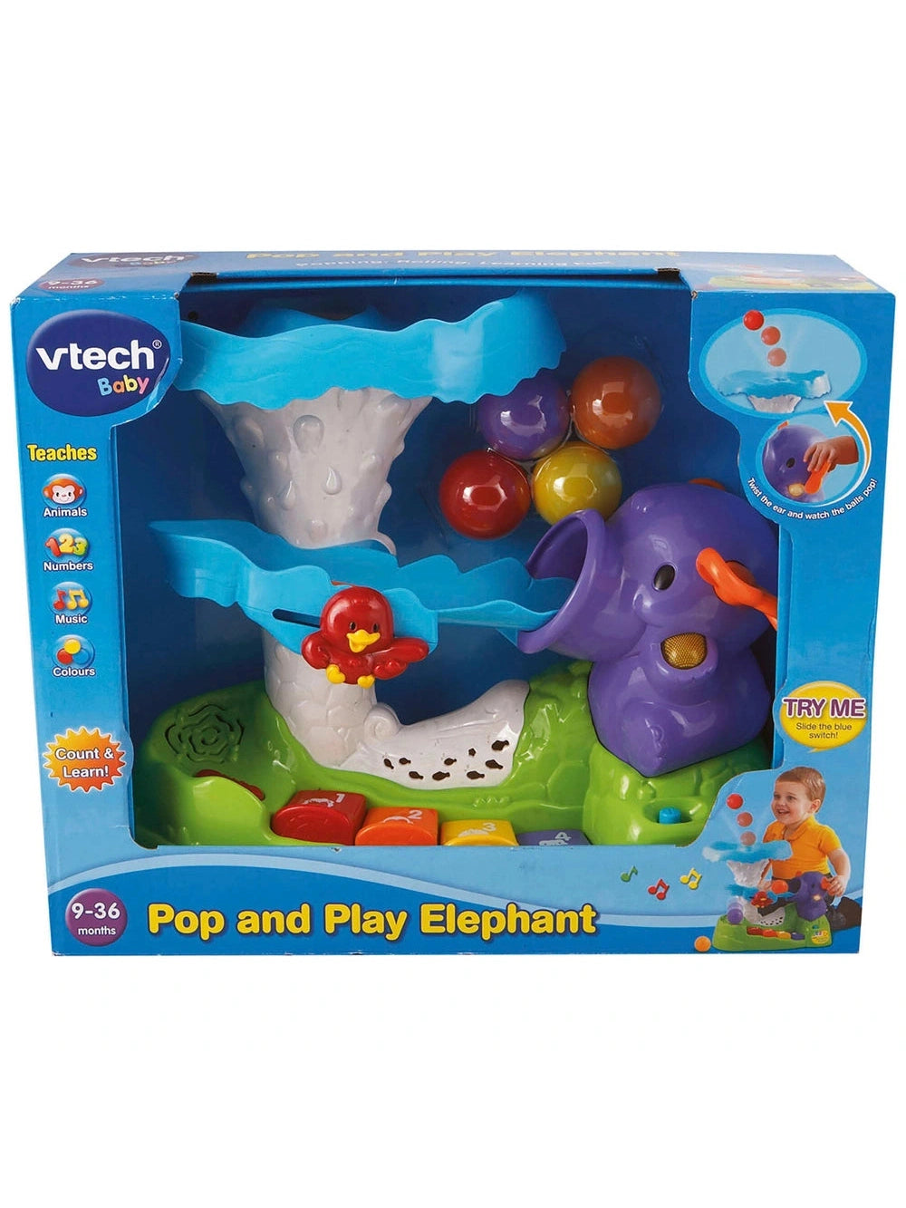 VTech Baby Pop and Play Elephant Ball Popper