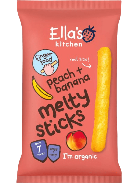Ella's Kitchen Peach + Banana Melty Sticks From 7 Months - 16g