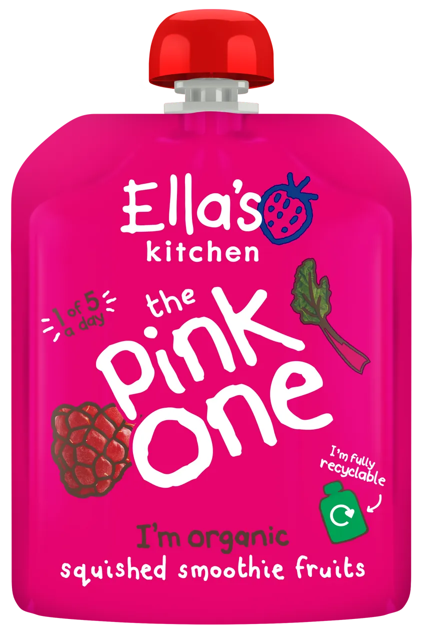 Ella's Kitchen the Pink One Organic Squished Smoothie Fruits From 6months - 5 x 90g